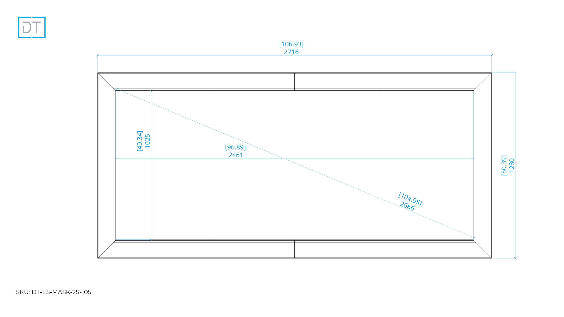 Mask 2s - Side Masking Projection Screen - 2.4:1 Aspect