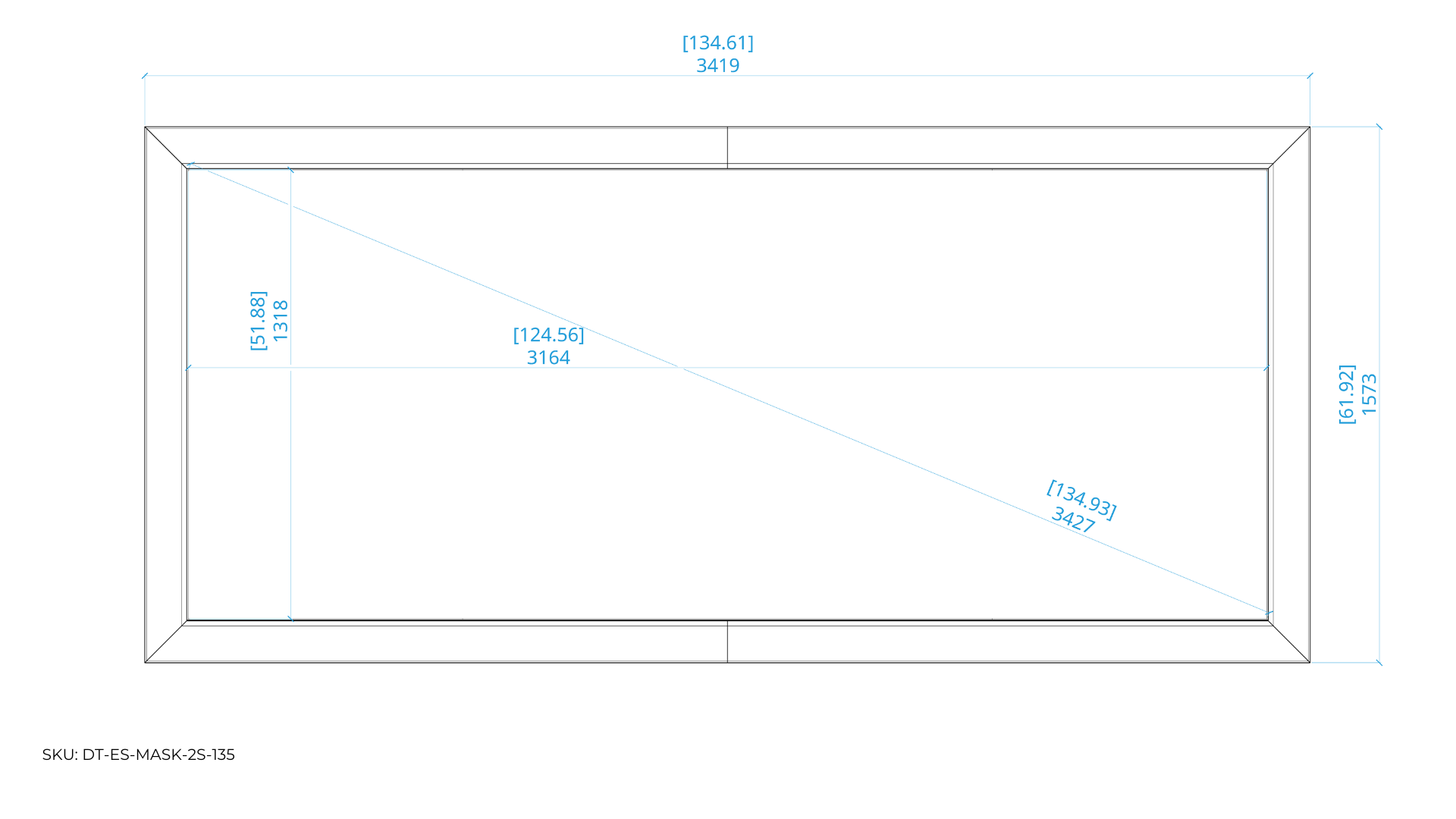 Mask 2s - Side Masking Projection Screen - 2.4:1 Aspect