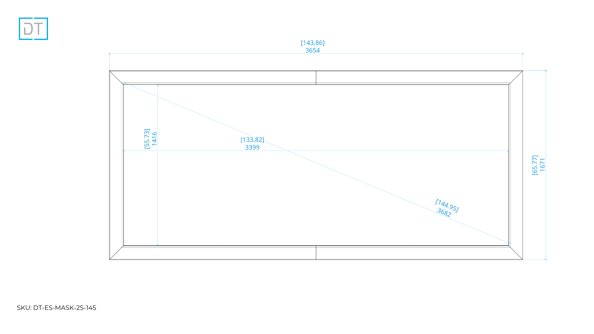 Mask 2s - Side Masking Projection Screen - 2.4:1 Aspect