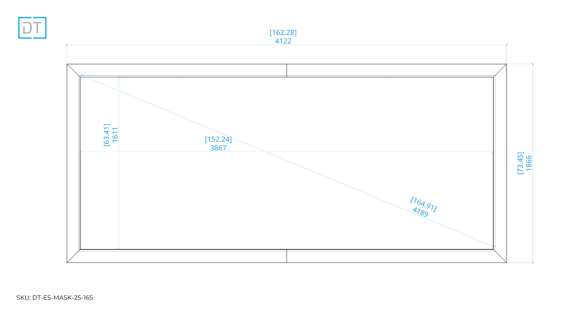 Mask 2s - Side Masking Projection Screen - 2.4:1 Aspect