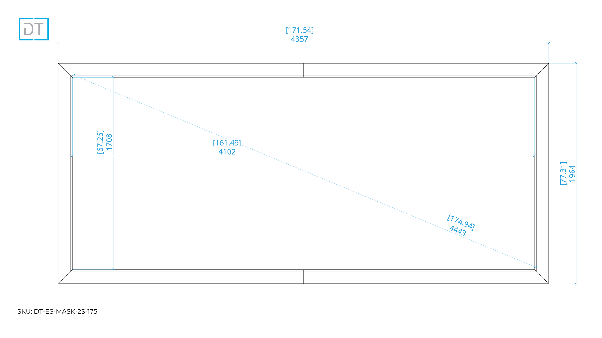 Mask 2s - Side Masking Projection Screen - 2.4:1 Aspect