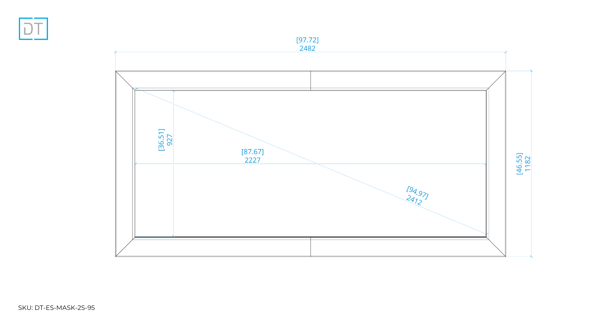 Mask 2s - Side Masking Projection Screen - 2.4:1 Aspect