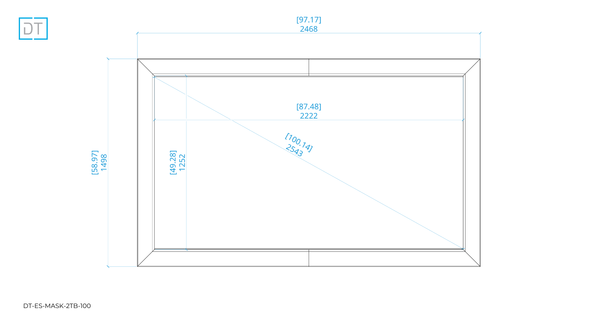 Mask2TB - Top and Bottom Masking Projection Screen - 1.78:1 Aspect