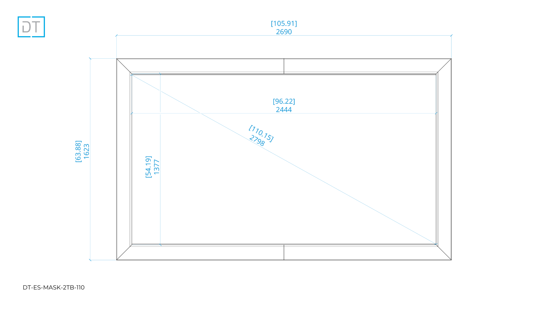 Mask2TB - Top and Bottom Masking Projection Screen - 1.78:1 Aspect