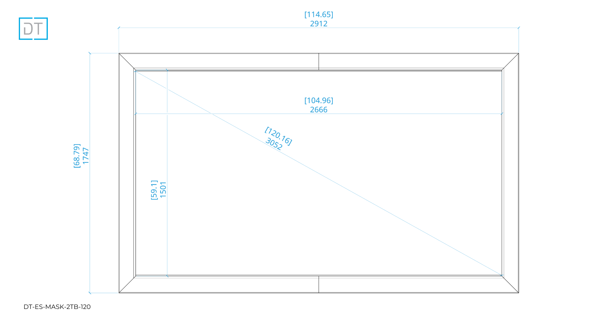 Mask2TB - Top and Bottom Masking Projection Screen - 1.78:1 Aspect