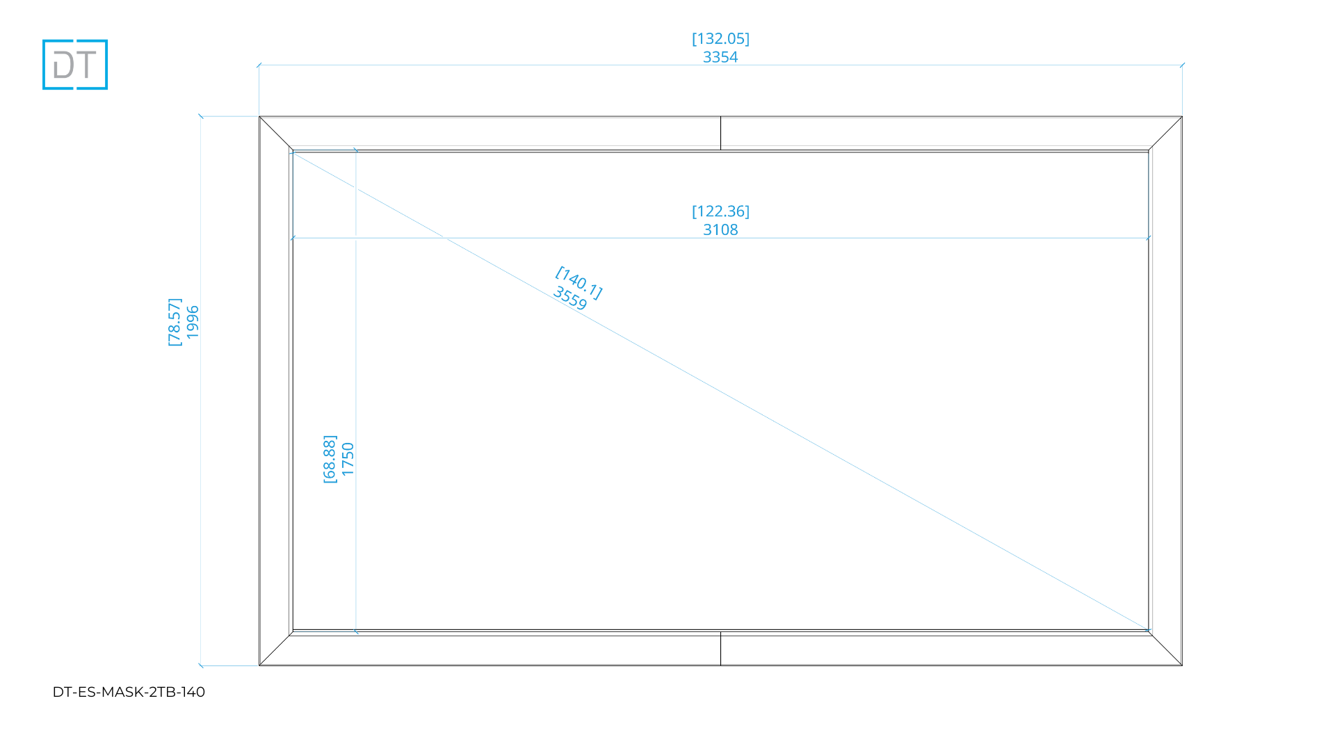 Mask2TB - Top and Bottom Masking Projection Screen - 1.78:1 Aspect