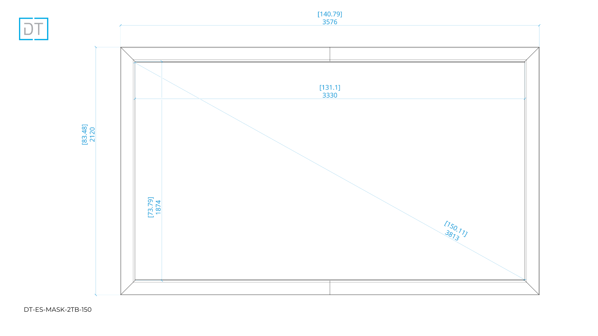 Mask2TB - Top and Bottom Masking Projection Screen - 1.78:1 Aspect