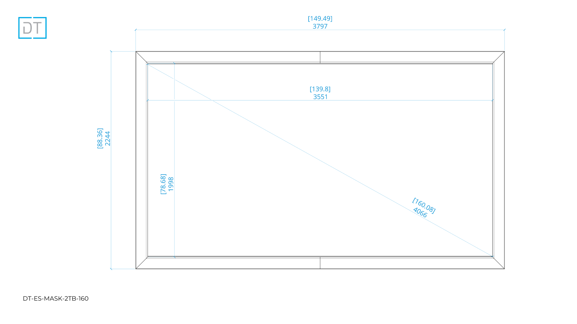 Mask2TB - Top and Bottom Masking Projection Screen - 1.78:1 Aspect