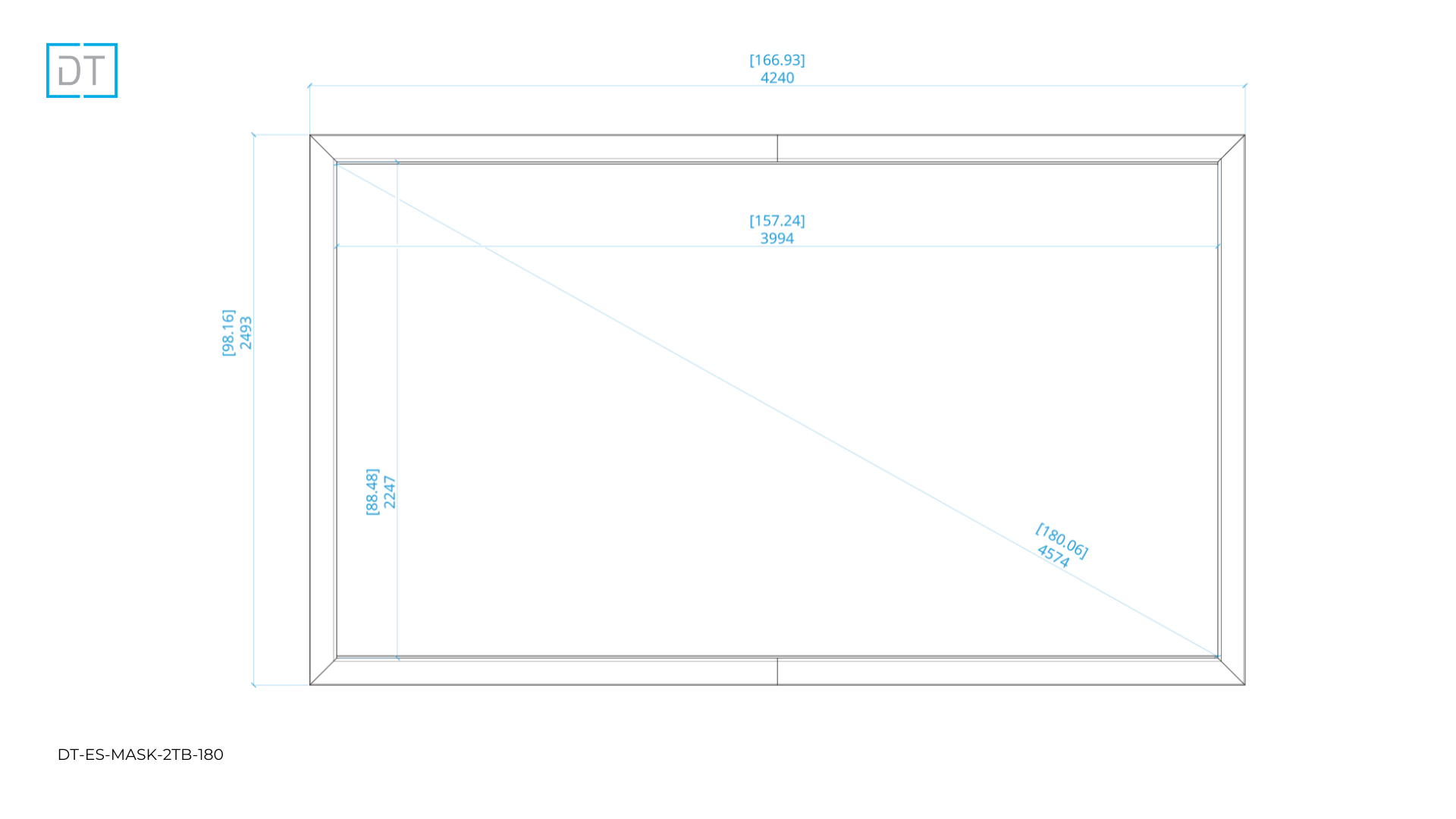 Mask2TB - Top and Bottom Masking Projection Screen - 1.78:1 Aspect