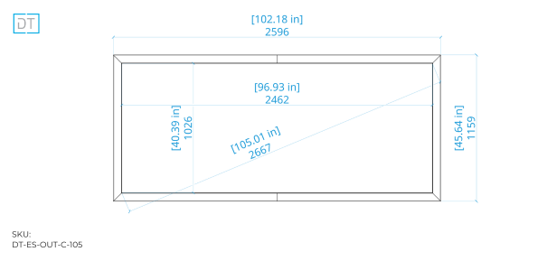 Outline Fixed Projection Screen - 2.4:1 Aspect