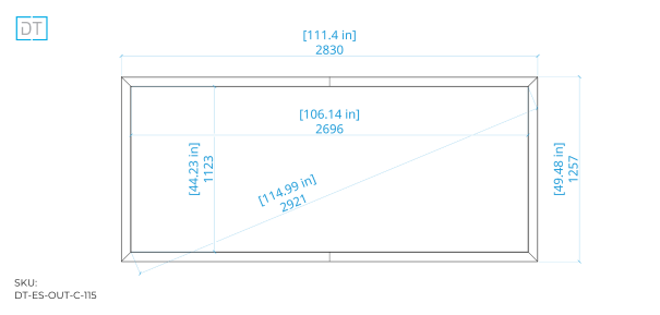 Outline Fixed Projection Screen - 2.4:1 Aspect