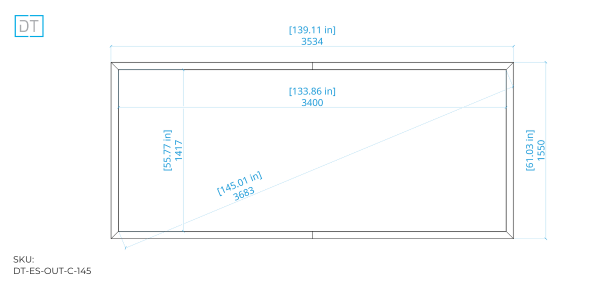 Outline Fixed Projection Screen - 2.4:1 Aspect